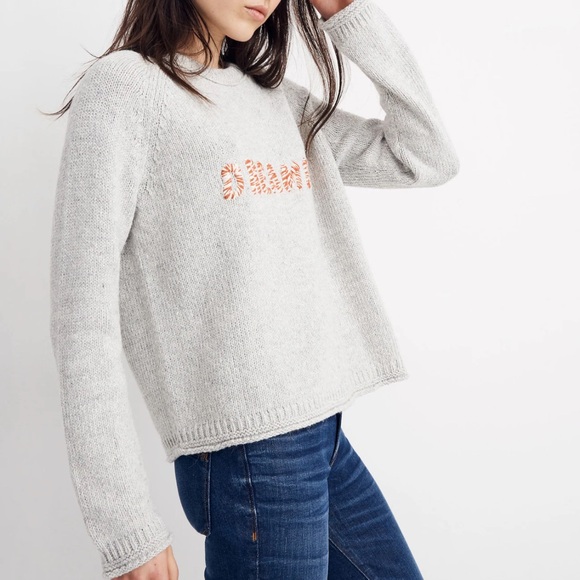 Madewell Dreamer Sweater Alpaca Knit Long Sleeve Boho Trendy Chunky Keaton - Picture 5 of 9